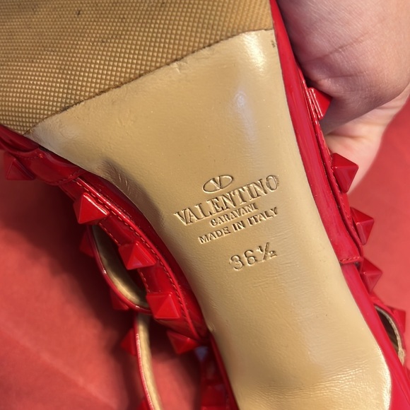 Authentic Valentino Red Patent Rockstud Shoes Size 36.5 - Picture 5 of 9